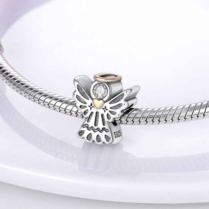 925 Sterling Silver Angel Guardian Charm, Meaningful Accessory